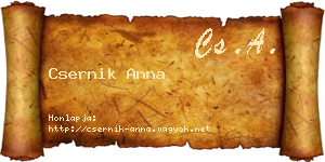 Csernik Anna névjegykártya