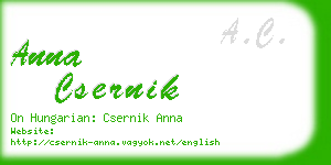 anna csernik business card